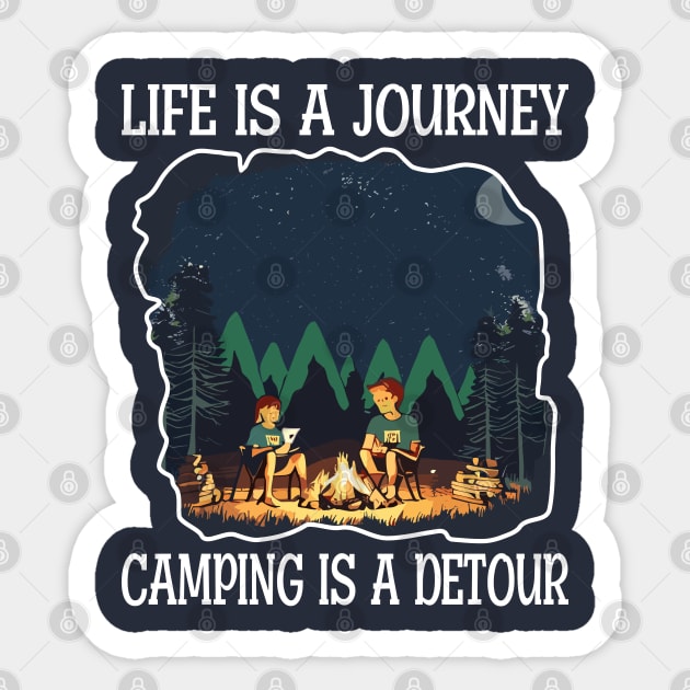 Life is a journey, Camping is a Detour Sticker by Blended Designs